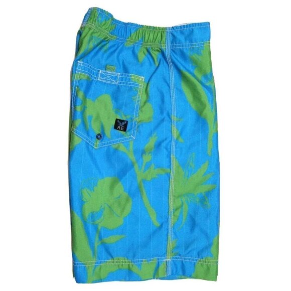 American Eagle Outfitters Men's Small Board Shorts Bathing Suit Trunks BlueGreen - Picture 3 of 4